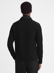 Reiss Black Tosca Hybrid Knit and Quilt Jacket - Image 5 of 5