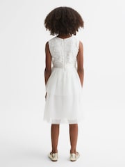 Reiss Ivory Rocha 13-14 yrs Embellished Tulle Dress - Image 7 of 8