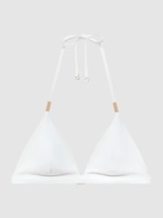 Reiss White Ripley Triangle Halterneck Bikini Top - Image 2 of 5