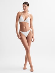 Reiss White Ripley Triangle Halterneck Bikini Top - Image 3 of 5
