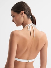 Reiss White Ripley Triangle Halterneck Bikini Top - Image 5 of 5