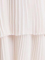 Reiss Ivory Nadia Teen Pleated Collared Tiered Dress - Image 5 of 7