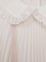 Reiss Ivory Nadia Teen Pleated Collared Tiered Dress - Image 7 of 7
