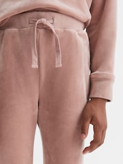 Reiss Pink Hattie 13-14 yrs Velour Drawstring Joggers - Image 1 of 6
