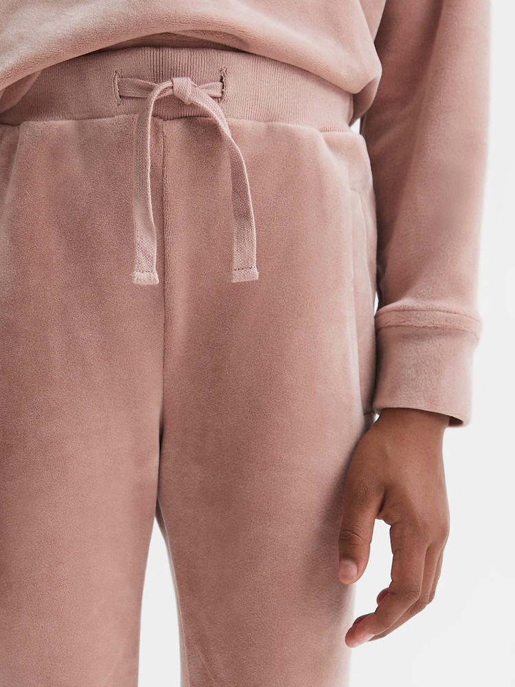 Reiss Pink Hattie 13-14 yrs Velour Drawstring Joggers - Image 1 of 6