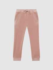 Reiss Pink Hattie 13-14 yrs Velour Drawstring Joggers - Image 2 of 6