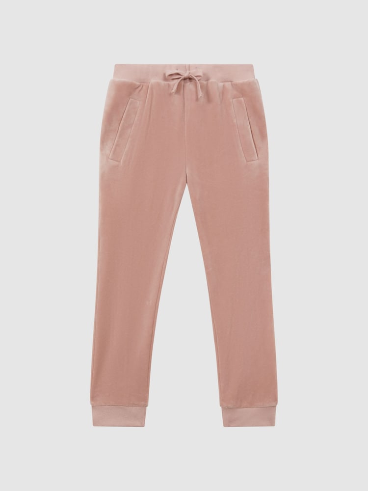 Reiss Pink Hattie 13-14 yrs Velour Drawstring Joggers - Image 2 of 6