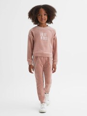 Reiss Pink Hattie 13-14 yrs Velour Drawstring Joggers - Image 3 of 6