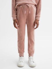 Reiss Pink Hattie 13-14 yrs Velour Drawstring Joggers - Image 4 of 6