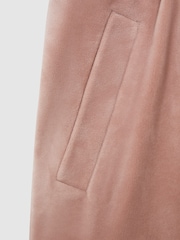 Reiss Pink Hattie 13-14 yrs Velour Drawstring Joggers - Image 6 of 6