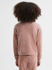 Reiss Pink Robin 13-14 yrs Velour Sequin Motif Jumper - Image 5 of 6
