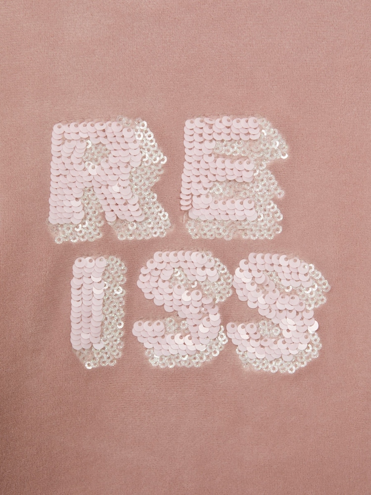 Reiss Pink Robin 13-14 yrs Velour Sequin Motif Jumper - Image 6 of 6