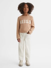 Reiss Camel Emefa 13-14 yrs Wool Blend Motif Jumper - Image 3 of 6