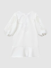 Reiss Ivory Toya Teen Floral Embroidered Dress - Image 2 of 7