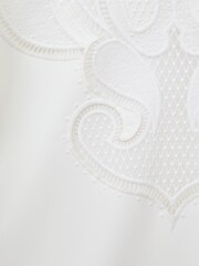 Reiss Ivory Toya Teen Floral Embroidered Dress - Image 7 of 7