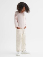 Reiss Ecru Elodie 13-14 yrs High Rise Elasticated Jeans - Image 1 of 6