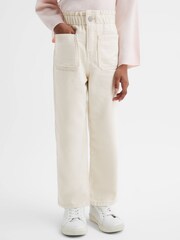Reiss Ecru Elodie 13-14 yrs High Rise Elasticated Jeans - Image 3 of 6