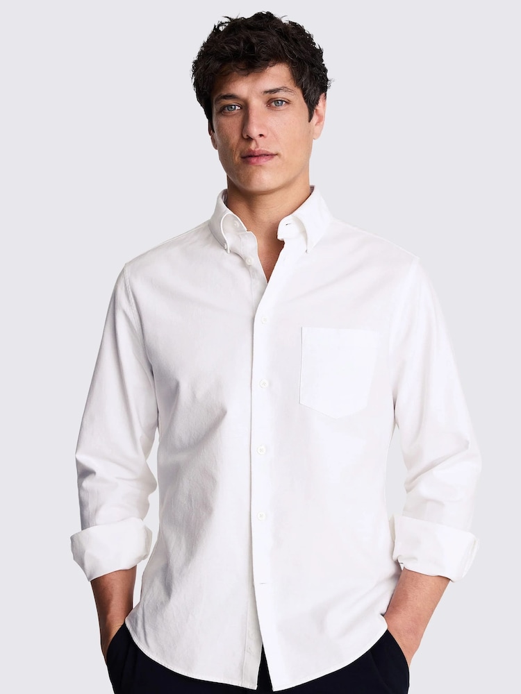 MOSS White Washed Oxford 100% Cotton Shirt - Image 1 of 6 MOSS White Washed Oxford 100% Cotton Shirt - Image 1 of 6