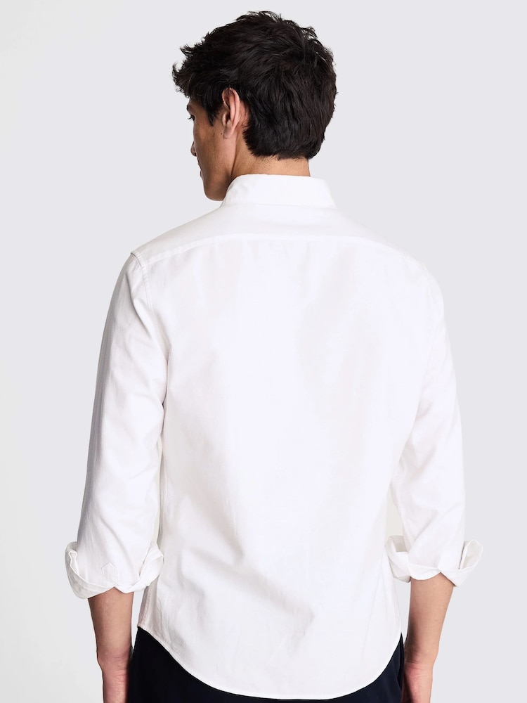 MOSS White Washed Oxford 100% Cotton Shirt - Image 3 of 6