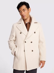 MOSS Natural Peacoat Coat Jacket - Image 1 of 4