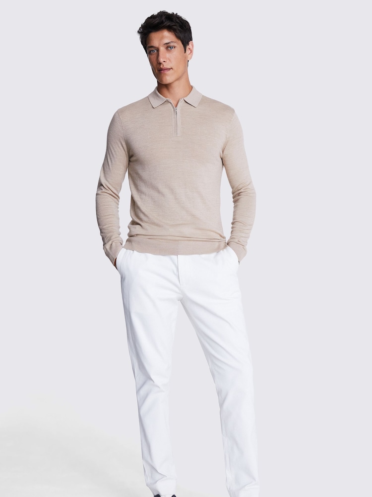 MOSS Natural Merino Blend Quarter Zip Polo Shirt - Image 2 of 5
