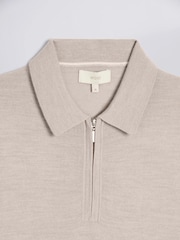 MOSS Natural Merino Blend Quarter Zip Polo Shirt - Image 5 of 5