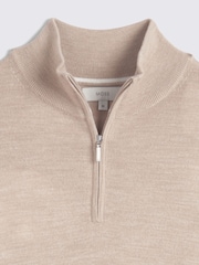 MOSS Camel Merino Blend Quarter Zip Jumper - Image 5 of 5