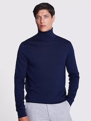 Azul - MOSS Merino Blend Jumperalta - Imagem 1 de 4