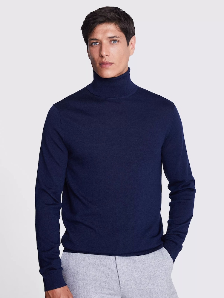 Azul - MOSS Merino Blend Jumperalta - Imagem 1 de 4