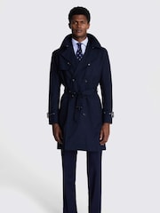 MOSS Blue Trench Coat - Image 1 of 5