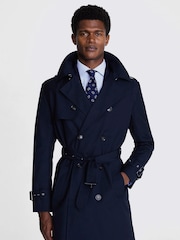 MOSS Blue Trench Coat - Image 3 of 5