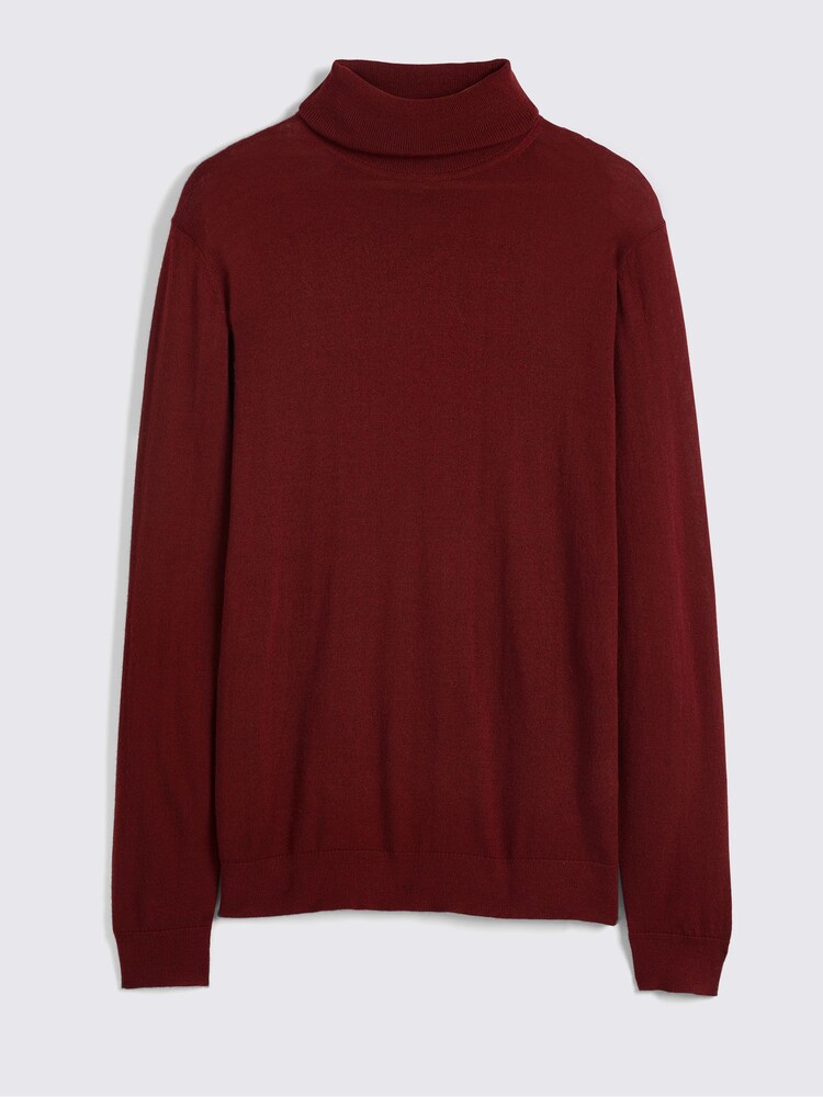 MOSS Red Merino Blend Roll Neck Jumper - Image 1 of 5