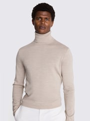 MOSS Natural Merino Blend Roll Neck Jumper - Image 1 of 5