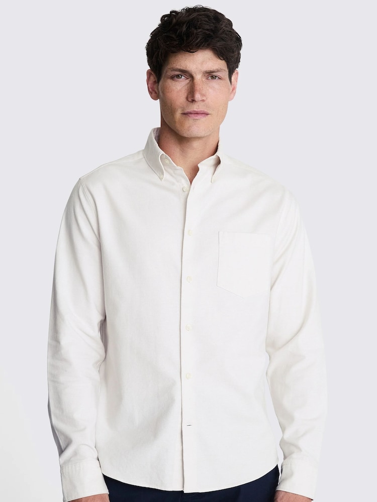 MOSS Natural Washed Oxford 100% Cotton Shirt - Image 1 of 6