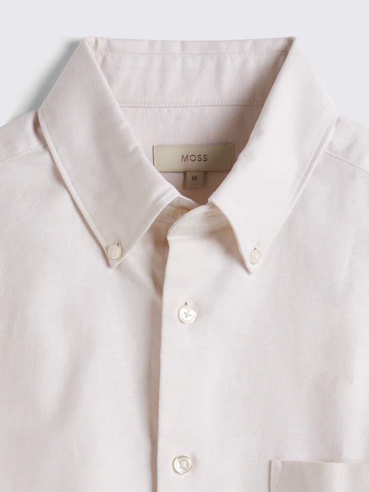 MOSS Natural Washed Oxford 100% Cotton Shirt - Image 6 of 6
