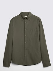 MOSS Light Green Washed Oxford 100% Cotton Shirt - Image 5 of 6