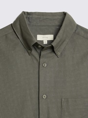 MOSS Light Green Washed Oxford 100% Cotton Shirt - Image 6 of 6