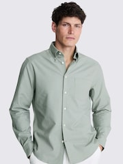 MOSS Green Washed Oxford 100% Cotton Shirt - Image 1 of 6