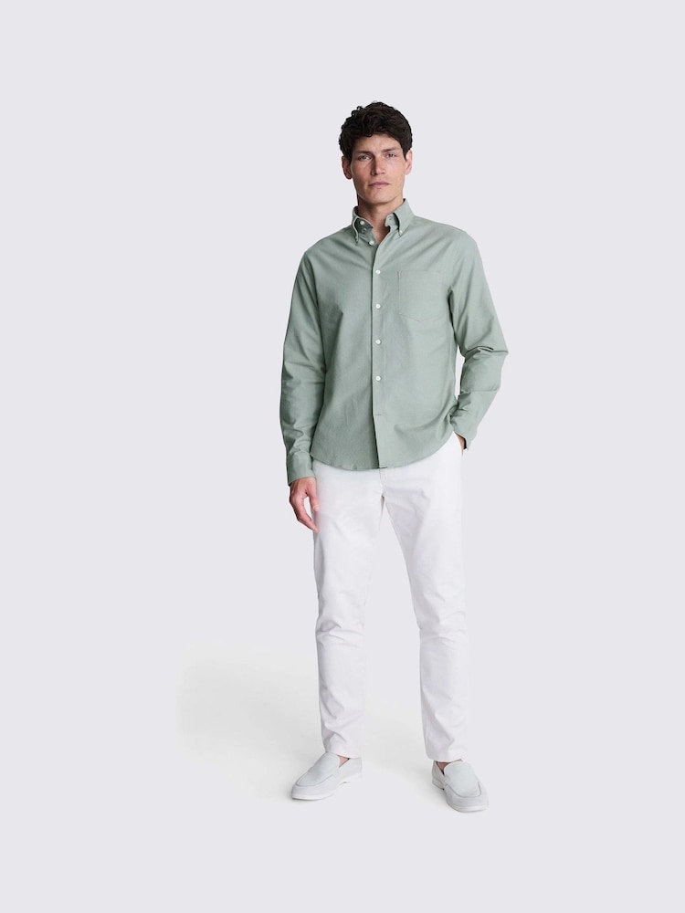 MOSS Green Washed Oxford 100% Cotton Shirt - Image 2 of 6