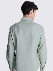MOSS Green Washed Oxford 100% Cotton Shirt - Image 3 of 6