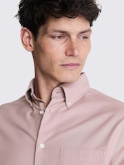 MOSS Pink Washed Oxford 100% Cotton Shirt - Image 4 of 6