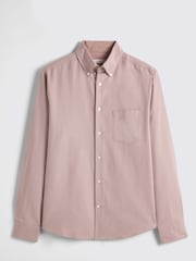 MOSS Pink Washed Oxford 100% Cotton Shirt - Image 5 of 6