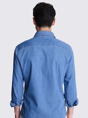 MOSS Blue Denim 100% Cotton Shirt - Image 2 of 6