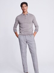 MOSS Purple/Grey Merino Polo Shirt - Image 2 of 3