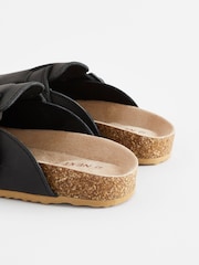 Black Leather Slip-On Clog Mules - Image 4 of 6