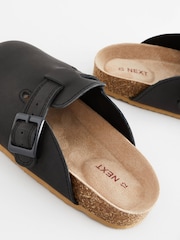 Black Leather Slip-On Clog Mules - Image 5 of 6