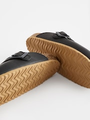 Black Leather Slip-On Clog Mules - Image 6 of 6