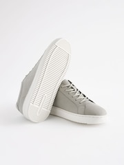 siva - Usnjeni elegantni športni copati z vezalkami - Slika 5 iz 5