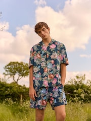 Navy Blue Printed Swim Shorts - Image 2 of 7