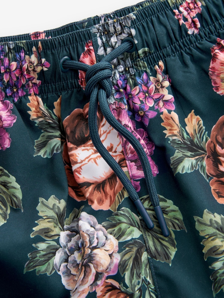 Navy Blue Printed Swim Shorts - Image 7 of 7